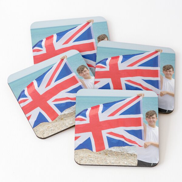 Item preview, A young man holding the British Flag designed and sold by Ben Gingell.