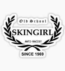 Old School Skingirl (in black) Sticker