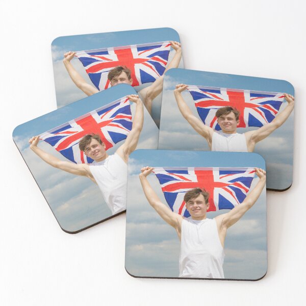 Item preview, A young man holding the British Flag designed and sold by Ben Gingell.