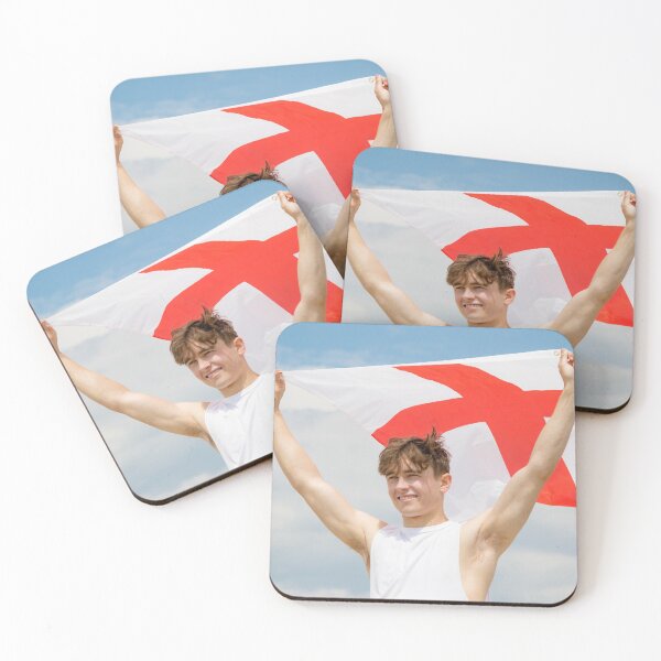 Item preview, A young man holding the English Flag designed and sold by Ben Gingell.