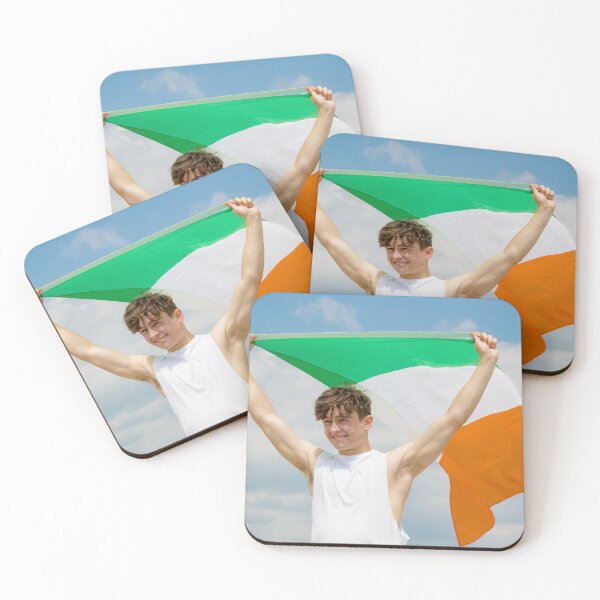 Item preview, A young man holding the Irish Flag designed and sold by Ben Gingell.