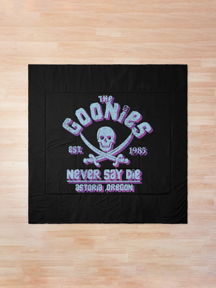 Alternate view of Goonies Never Say Die Distressed Vintage Retro 80s Mask Comforter