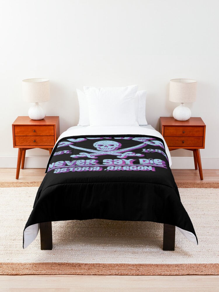 Alternate view of Goonies Never Say Die Distressed Vintage Retro 80s Mask Comforter