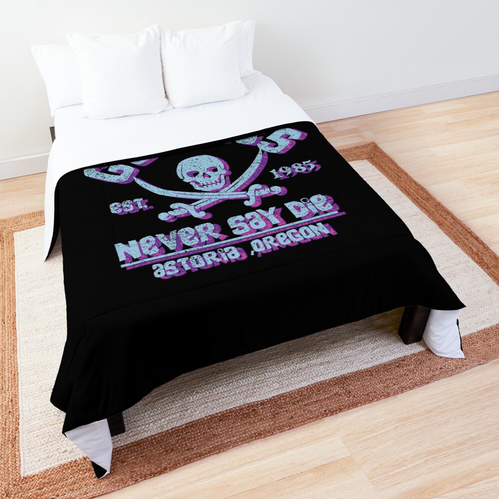 Goonies Never Say Die Distressed Vintage Retro 80s Mask Comforter