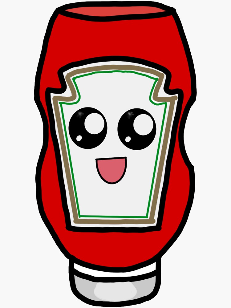 "Kawaii Ketchup Bottle" Sticker for Sale by purplemoons Redbubble