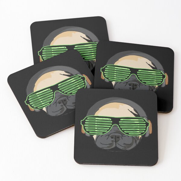 Item preview, Pug with a Green Shade and Headphone designed and sold by JaysonBangit.