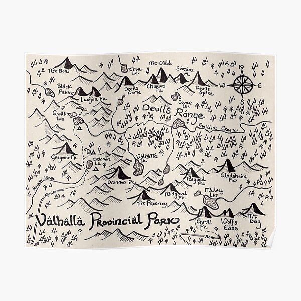 Valhalla Map Poster