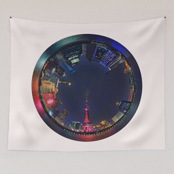 Item preview, Shanghai Circular Skyline - Circular Cityscape of Shanghai at night designed and sold by Warren Paul Harris.