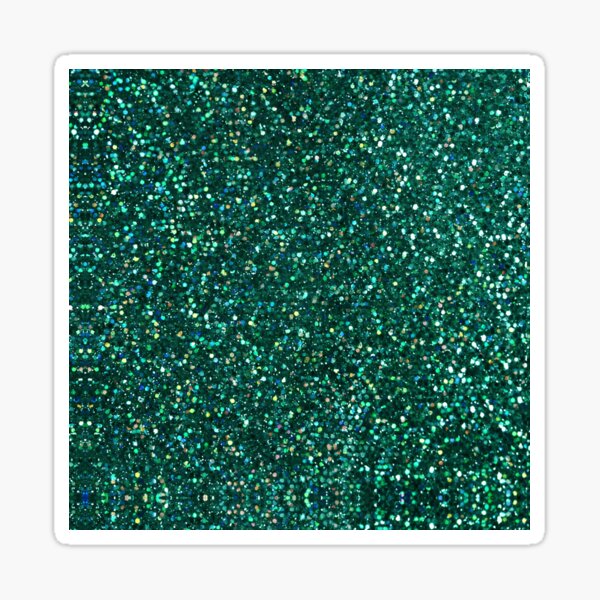 Sparkly Jade Green Peacock Glitter Sticker