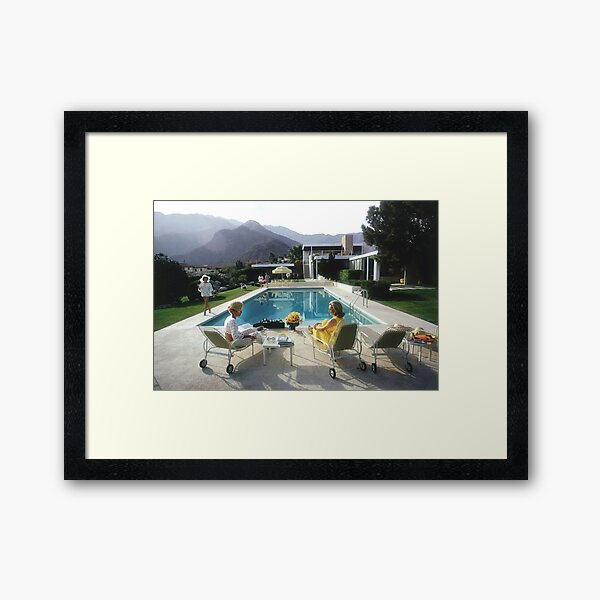 Poolside Mountain Framed Art Print