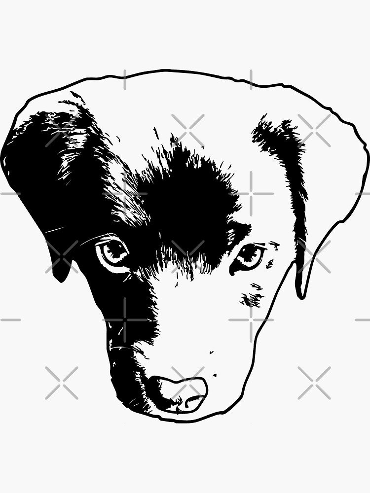 Monochrome Puppy Head Vector by tribbledesign