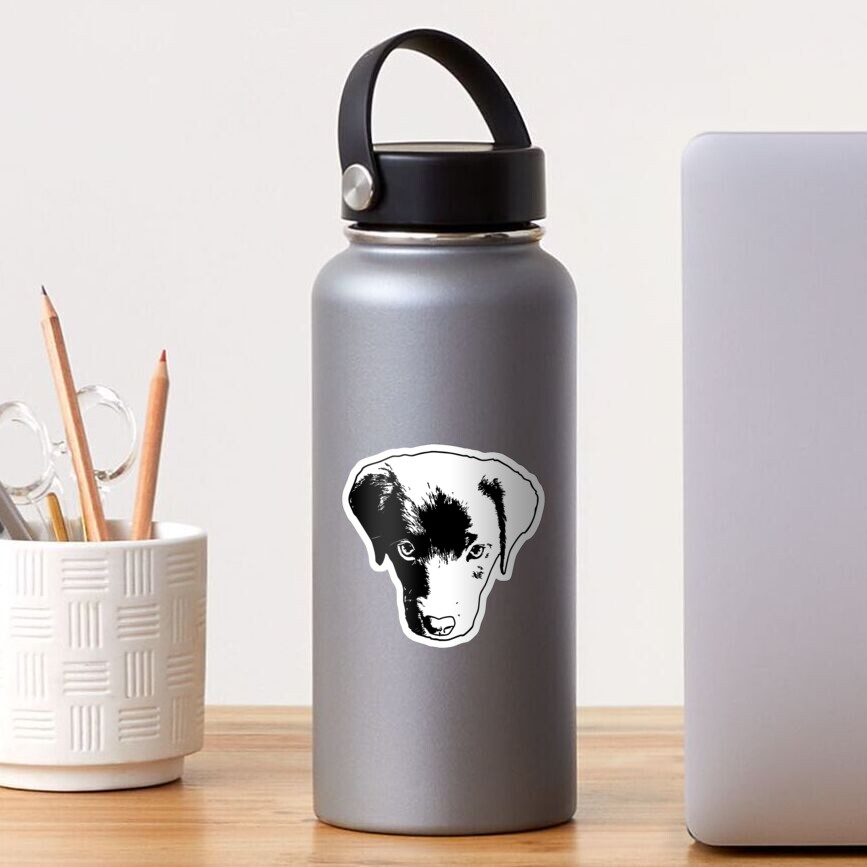 Monochrome Puppy Head Vector Sticker