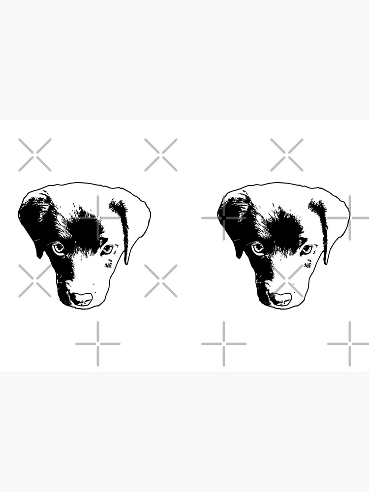 Monochrome Puppy Head Vector by tribbledesign