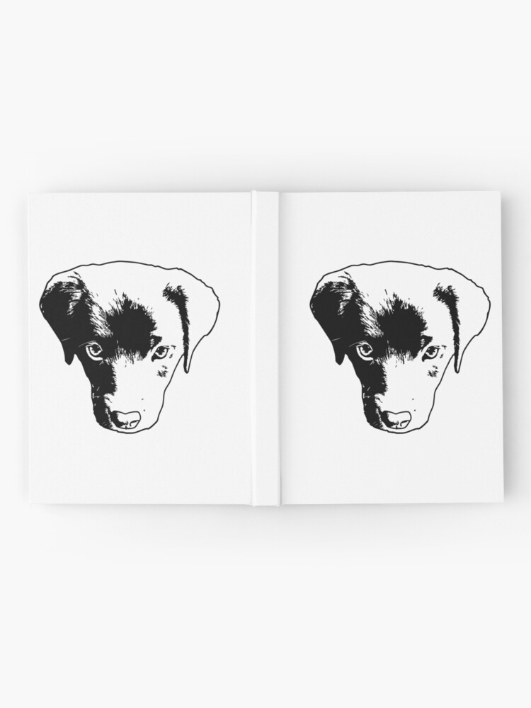 Alternate view of Monochrome Puppy Head Vector Hardcover Journal
