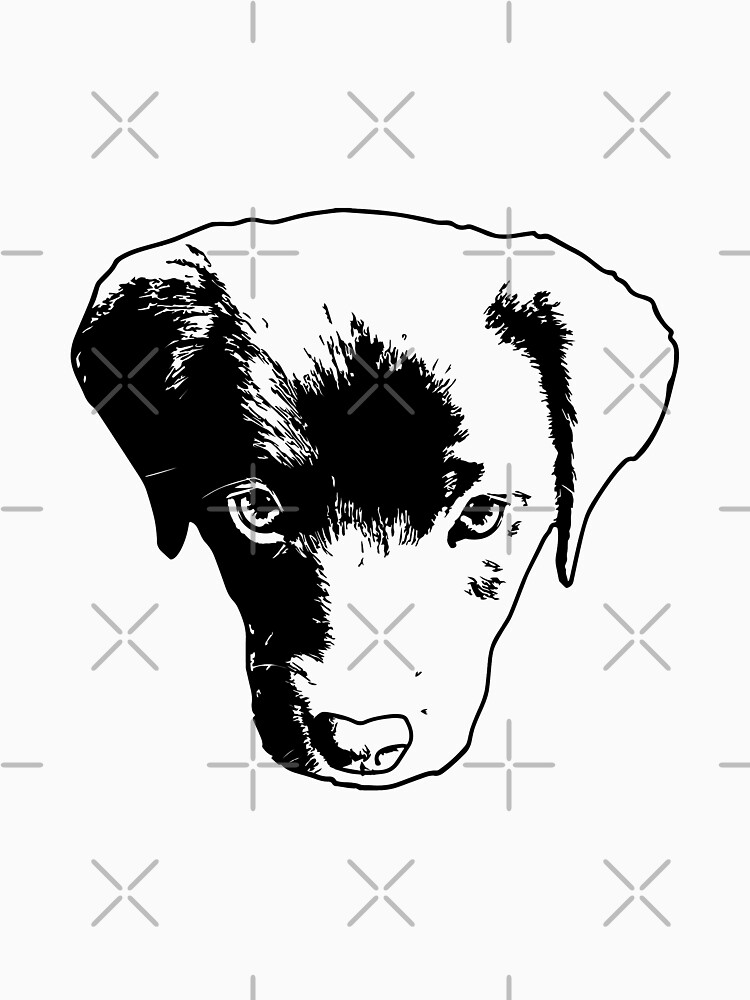 Monochrome Puppy Head Vector by tribbledesign