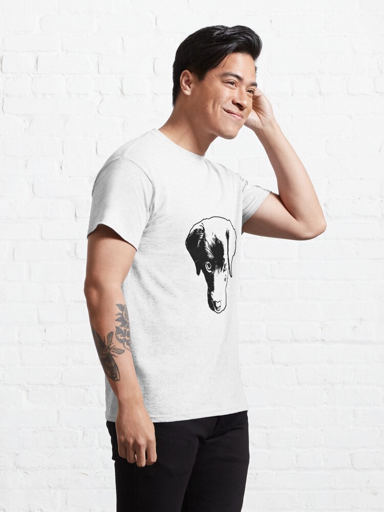 Alternate view of Monochrome Puppy Head Vector Classic T-Shirt