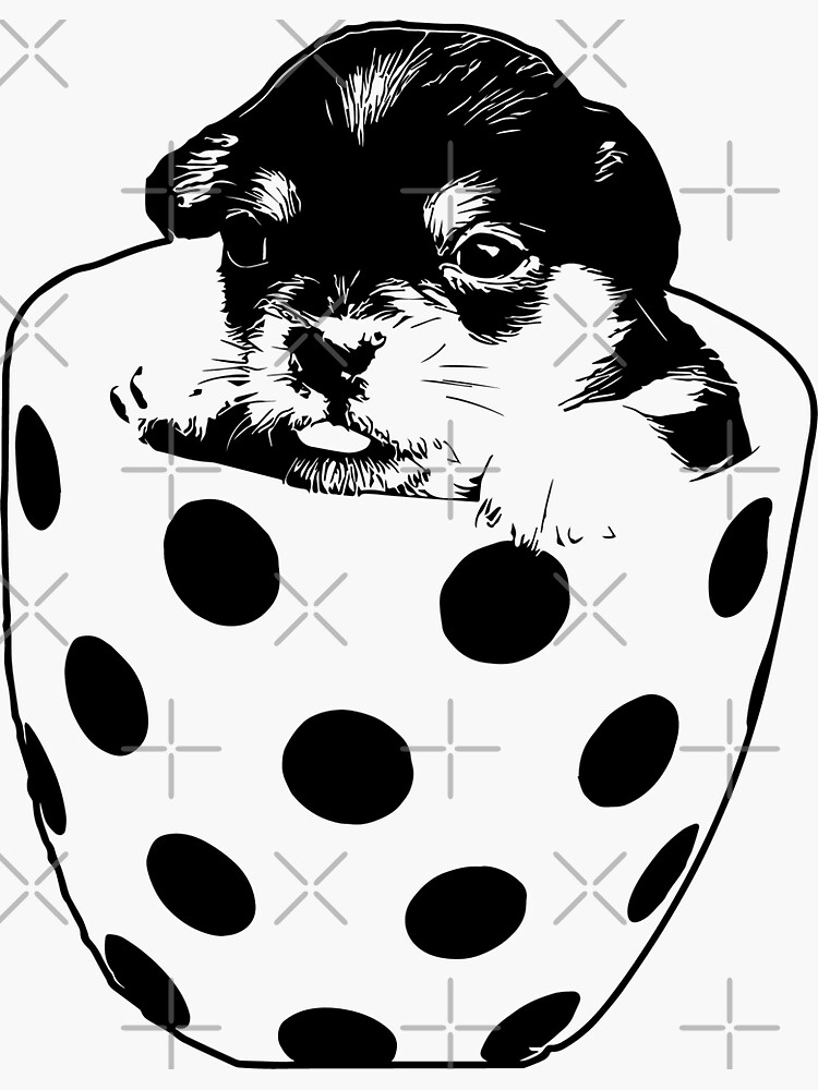 Pup In A Cup Vector by tribbledesign
