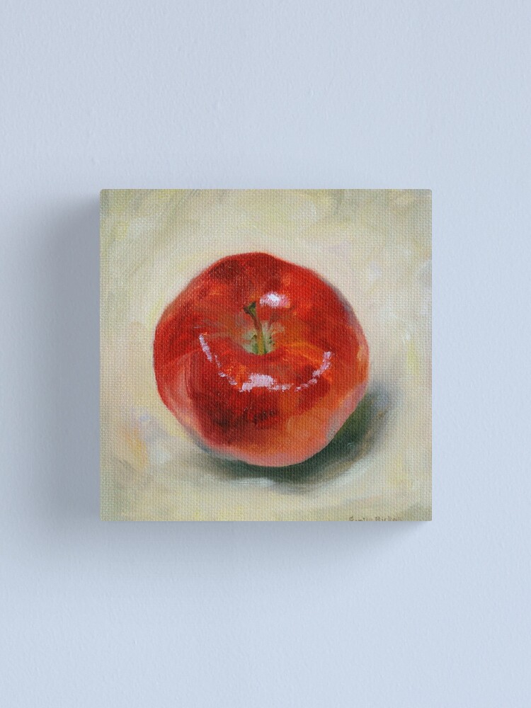 Alternate view of Red Apple - Still Life Oil Painting Canvas Print