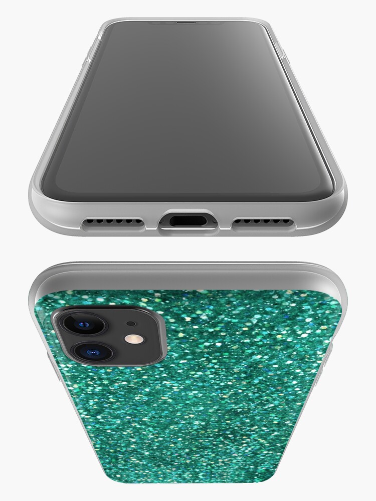 Alternate view of Sparkly Mermaid Green Aqua Glitter iPhone Case & Cover