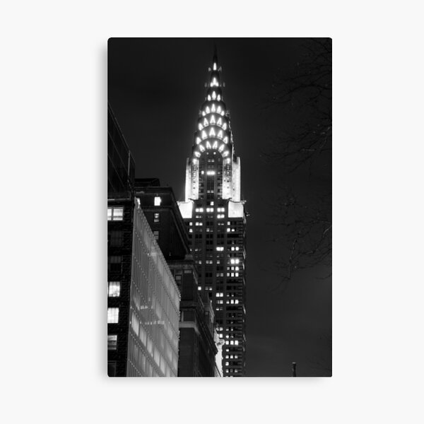 Chrysler Building Panoramic Picture - Twilight Vertical Print