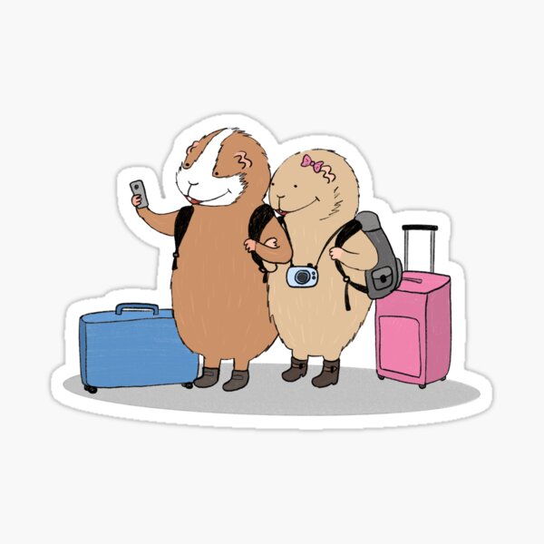 Item preview, Two guinea pigs traveling designed and sold by mondesign26.