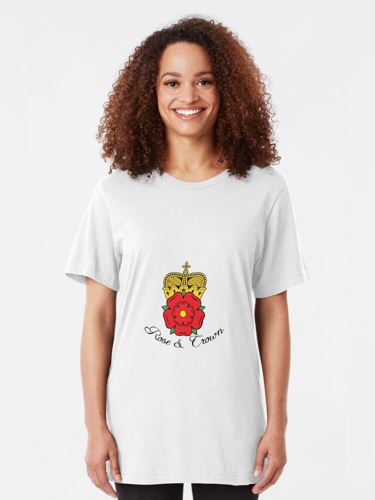 Alternate view of Colourful Rose and Crown Vector Slim Fit T-Shirt