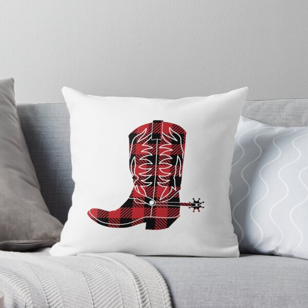 Item preview, Buffalo Plaid Cowboy / Cowgirl Boot with Spur designed and sold by SandpiperDesign.