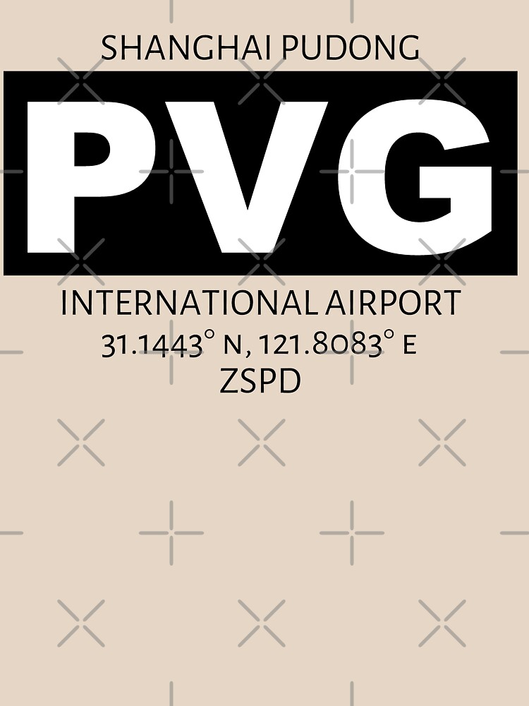 Thumbnail 7 of 7, Classic T-Shirt, Shanghai Pudong International Airport PVG designed and sold by AvGeekCentral.