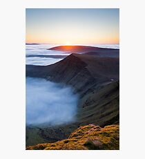 Sunrise over Cribyn, Brecon Beacons National Park, Wales. Photographic Print