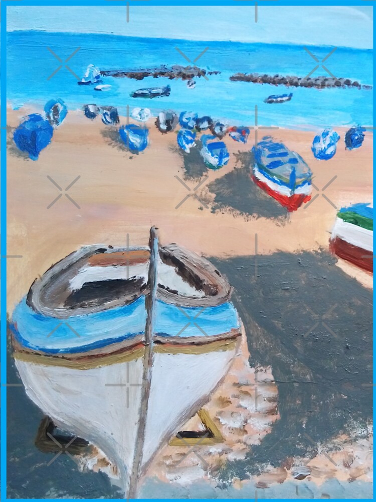 SICILY PAINTING BOATS ON A BEACH by IvanaKada