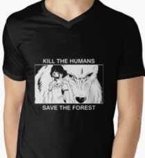 Kill the humans, save the forest Men's V-Neck T-Shirt