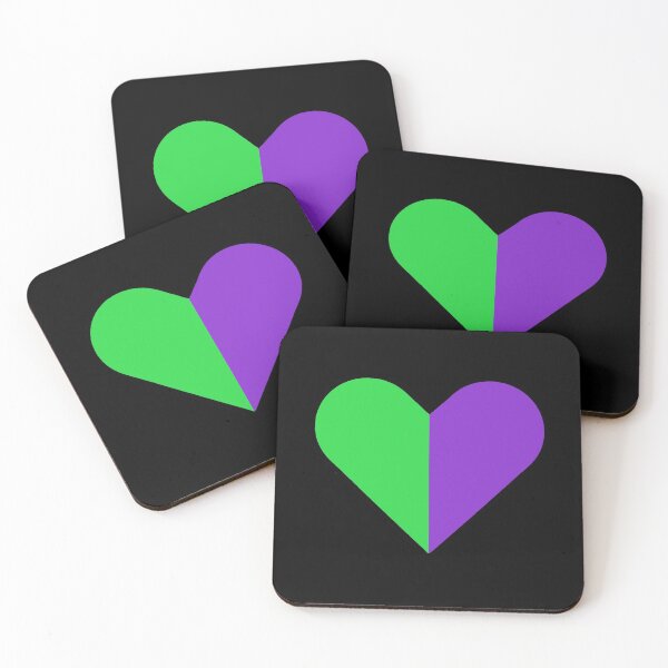 Aperçu de l'œuvre Coeur bicolore (vert et violet) créée et vendue par JayCee3313.