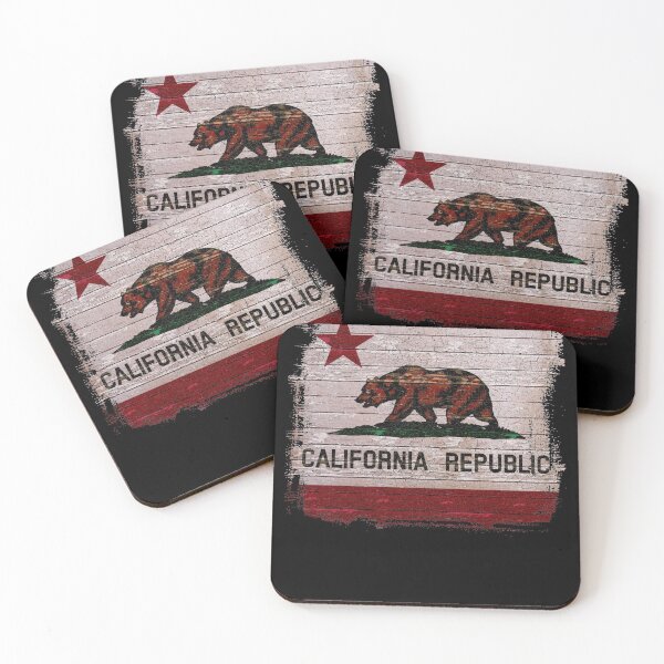 Item preview, California Republic Weathered Timber State Flag Bear Star  designed and sold by reapolo.