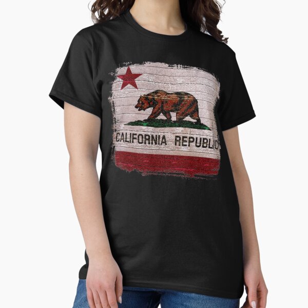 Item preview, California Republic Weathered Timber State Flag Bear Star  designed and sold by reapolo.