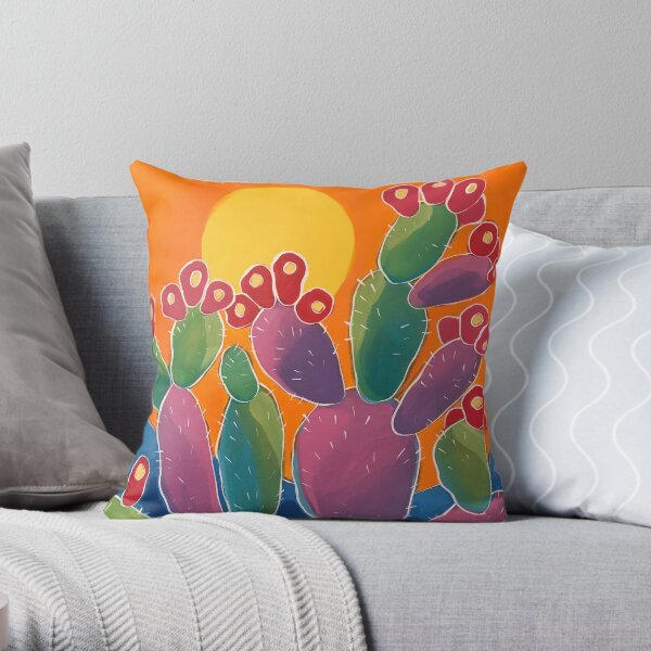 Purple Prickly Throw Pillow
