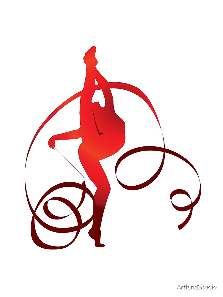 "Rhythmic Gymnast Red Ribbon Dance" by ArtlandStudio Redbubble