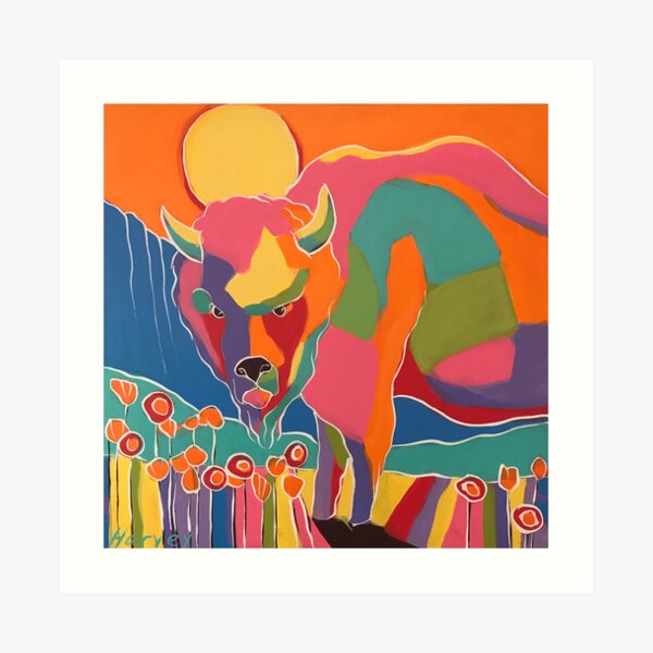 Buffalo Sunset Art Print