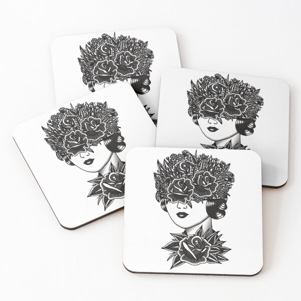Item preview, Traditional Tattoo Flash Flower Head Female designed and sold by Ronnie Valdez.