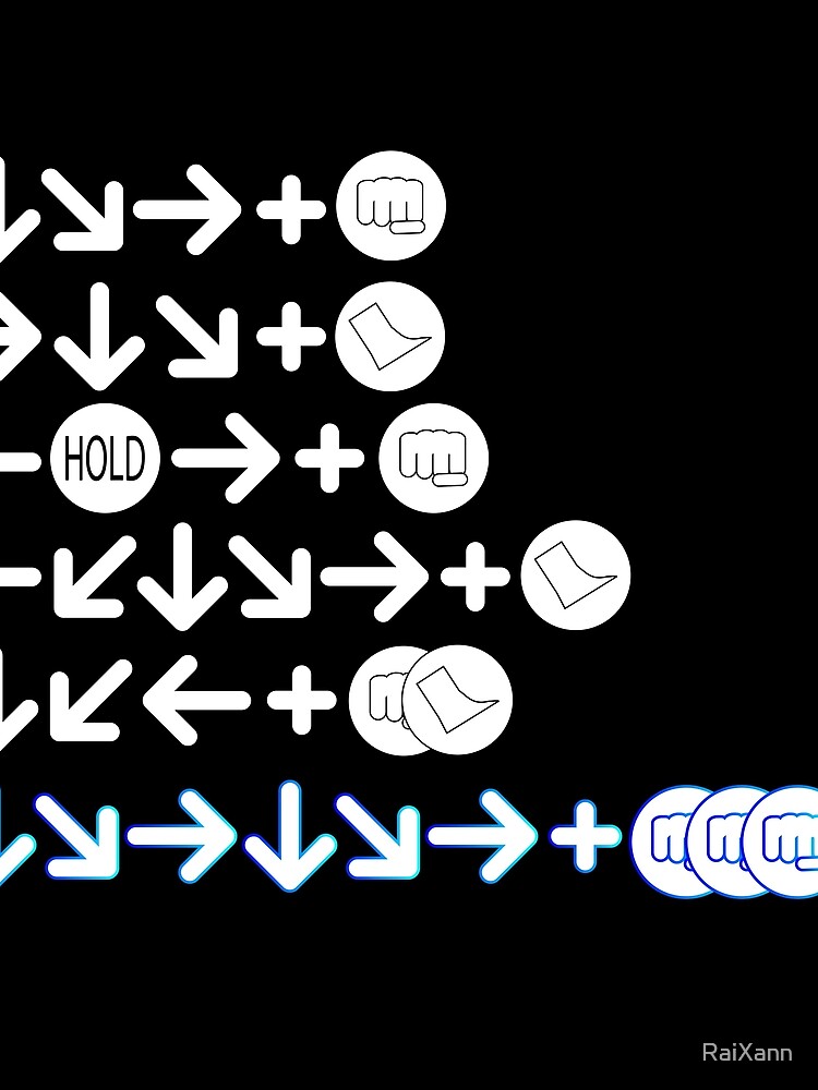 Thumbnail 3 of 3, Scarf, Fighting Game Commands designed and sold by RaiXann.