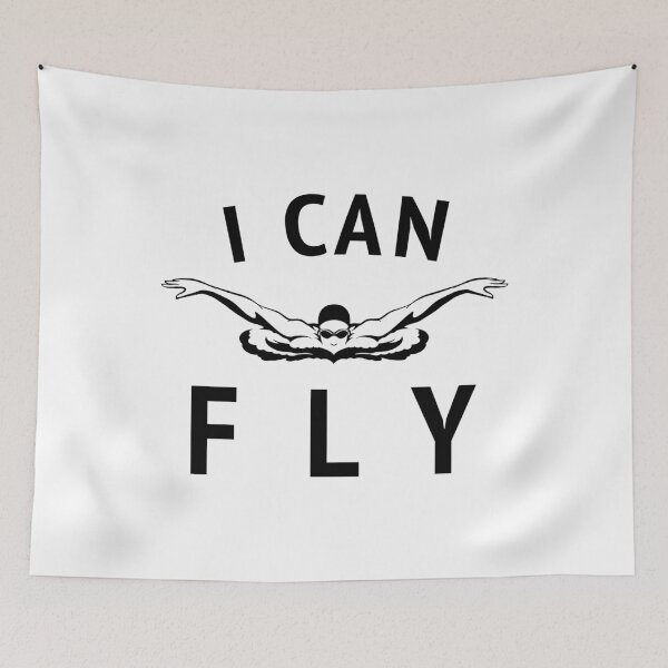 Item preview, Swimmer Swim Team Can Fly Butterfly Stroke Swimming Sport design designed and sold by CreatedByHeidi.