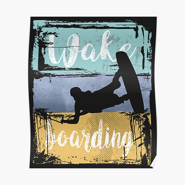 Wakeboarding Retro Wakeboarder Poster