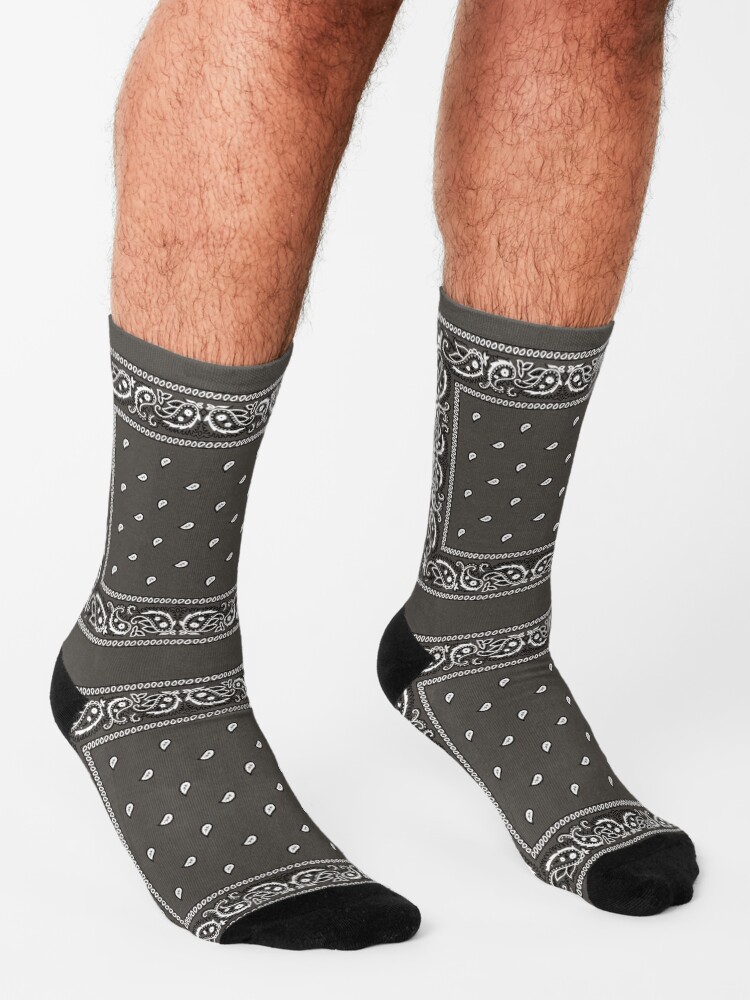 Download "Bandana Dark Gray Bandana" Socks by MBlack100 | Redbubble