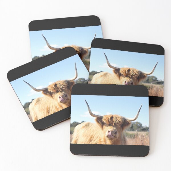 Item preview, Tongue out Highland cow designed and sold by Kim Deans.