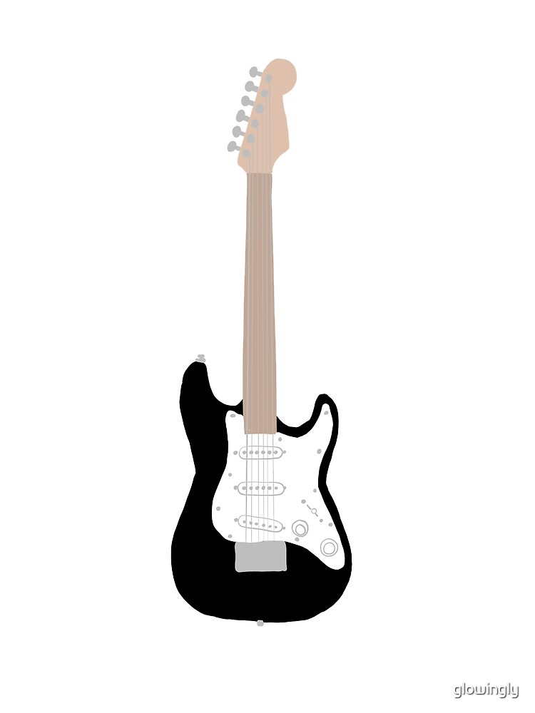 black electric guitar sticker photographic print by