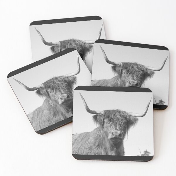 Item preview, Highland cow black & white designed and sold by Kim Deans.