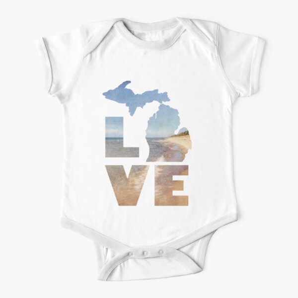 Love in Michigan Short Sleeve Baby One-Piece