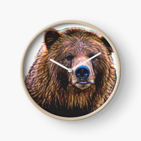 Brown Bear Wall Art/Grizzly Bear with Shut Gun/Bear Welcome Sign/Bear Clock 