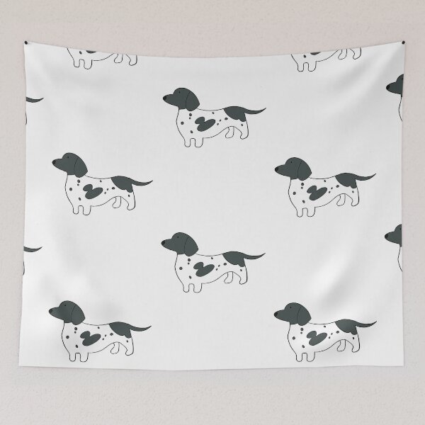 Item preview, Black Piebald dachshund weenie dog sticker  designed and sold by BohemianBalance.