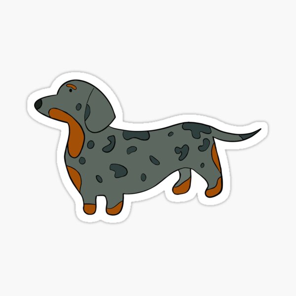 Item preview, Blue, Dapple, dachshund weenie dog sticker  designed and sold by BohemianBalance.