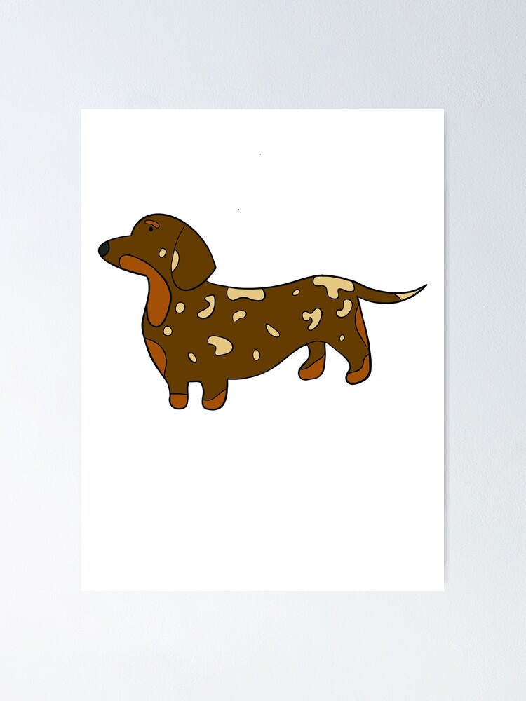 "Chocolate Dapple dachshund weenie dog sticker " Poster for Sale by